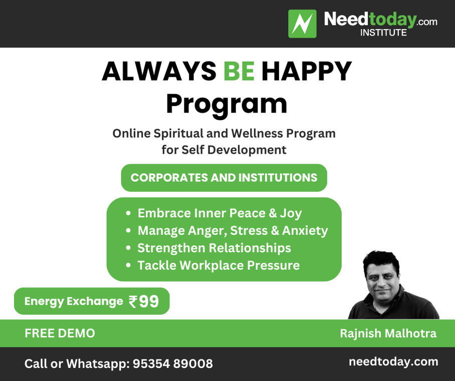 Always Be Happy Program - Online Spiritual Program for Self Development for Corporates and Institutions
